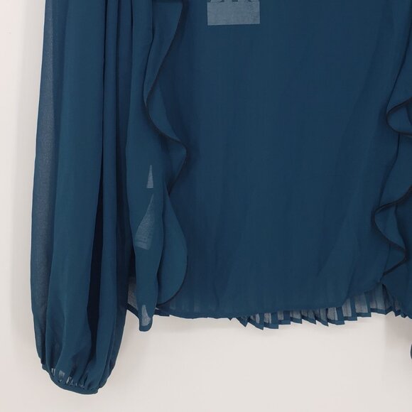 Zara Pleated Ruffle Top - Picture 7 of 9